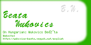 beata wukovics business card